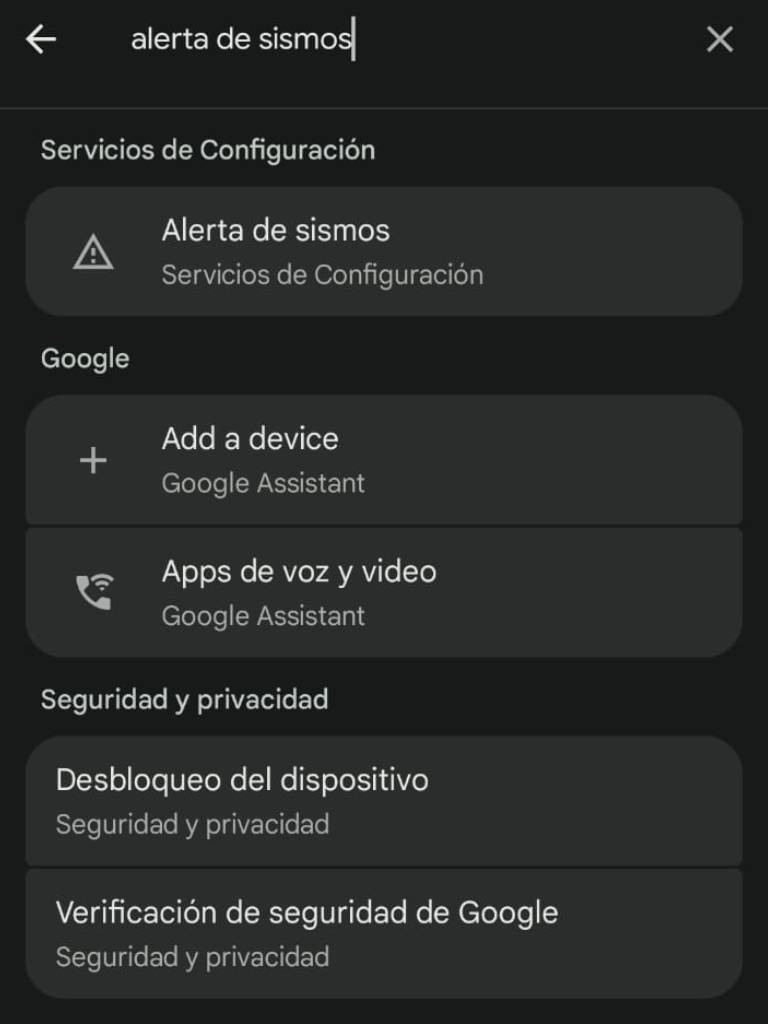 Ajustes de Android