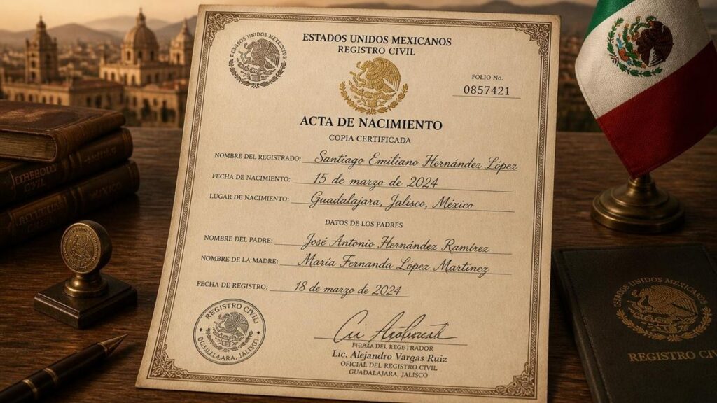 Acta De Nacimiento De Mexico 1