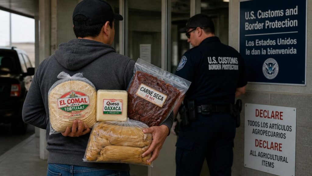Tortillas, tamales y queso por la aduana de Estados Unidos