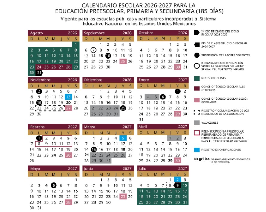 Calendario escolar 2026-2027