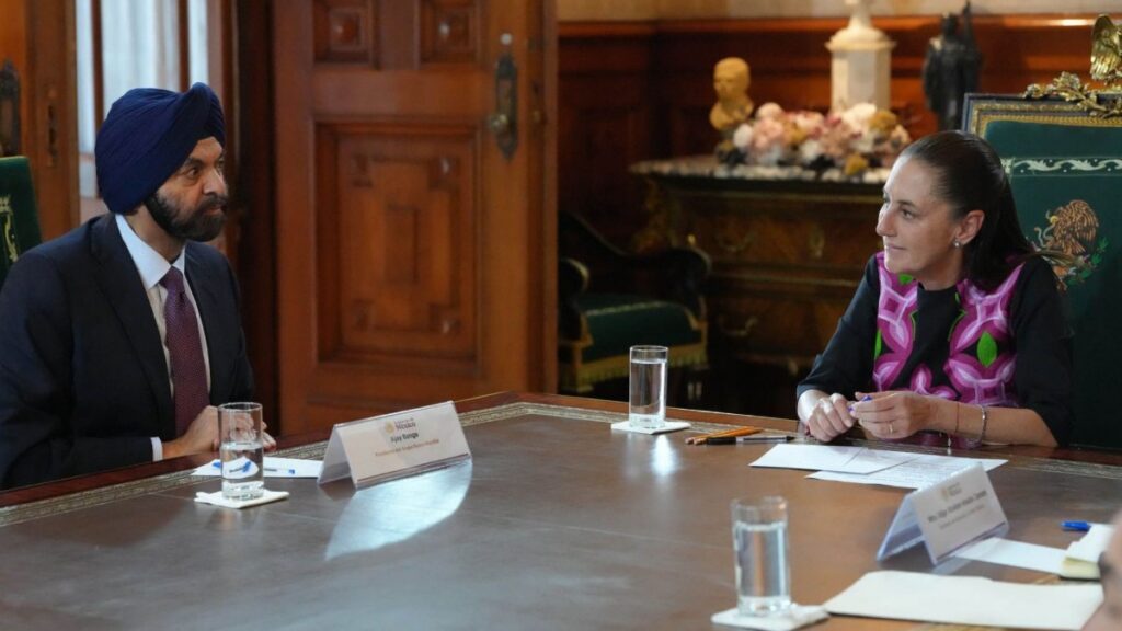 Claudia Sheinbaum Pardo, Presidenta de México, se reunió con Ajay Banga, presidente del Banco Mundial, en Palacio Nacional.