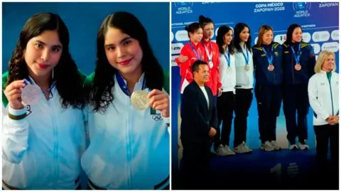 Las clavadistas Lía y Mía Cueva ganan el oro para México tras vencer a China: video