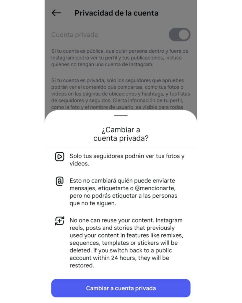 Privacidad de Instagram
