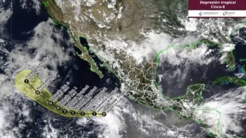 Se forma la depresión tropical Cinco-E al sur de Baja California Sur