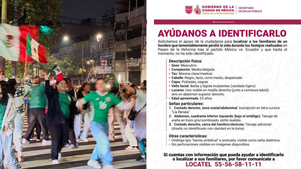 Autoridades buscan identificar a hombre que murió durante festejos.