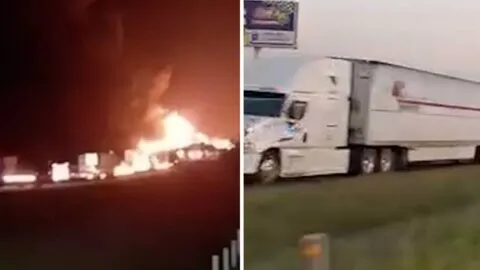 Explota pipa de gas en la Carretera 57, en San Luis Potosí; paraliza el tráfico por más de ocho horas