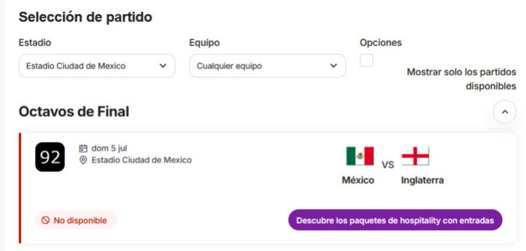 ¡Ya no hay boletos para el México vs Inglaterra en la plataforma de la FIFA
