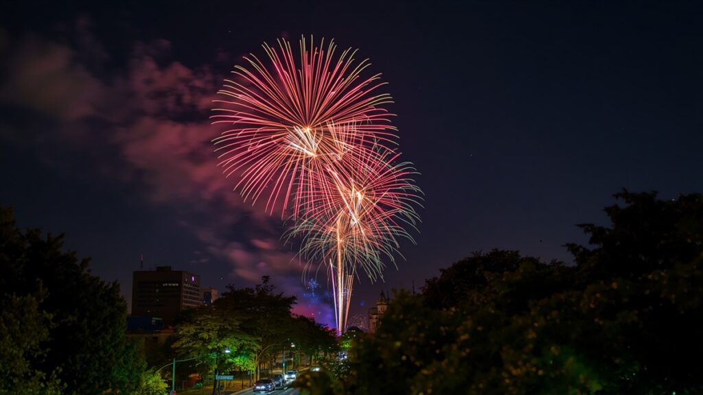 Fuegos artificiales por el 4 de julio