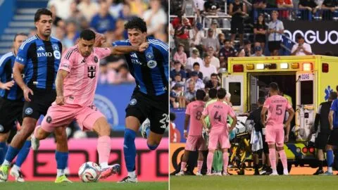 Video: Germán Berterame sale en ambulancia tras fuerte golpe en la cabeza en partido con Inter Miami