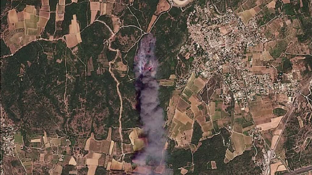 Así se ven los incendios forestales de Europa desde el espacio