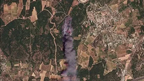 Imágenes satelitales muestran humo y llamas de los incendios forestales en Europa tras ola de calor