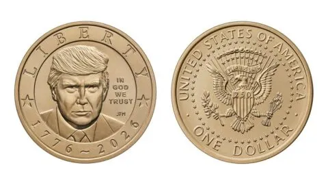 Acuñarán moneda de oro con el rostro de Trump por los 250 años de Estados Unidos