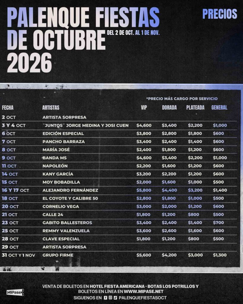 Palenque Fiestas De Octubre Cartelera 1