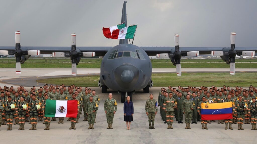 Sheinbaum reconoce al agrupamiento "Yumare" por apoyar a Venezuela. Foto: Uno TV