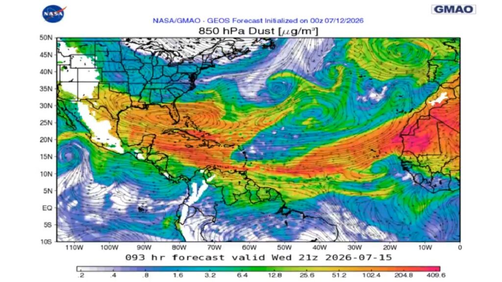 Polvo del Sahara cubrirá parte de México. Foto: Conagua