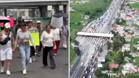 Padres de familia liberan la autopista México-Puebla y trasladan protesta a la Fiscalía del Edomex