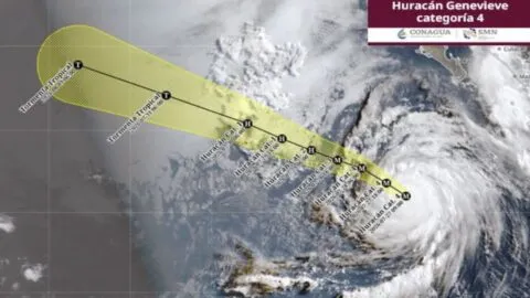Genevieve recorre el Pacífico como huracán categoría 4; México espera lluvias fuertes