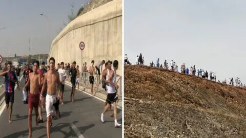 Videos muestran el cruce de cientos de migrantes de Marruecos a España