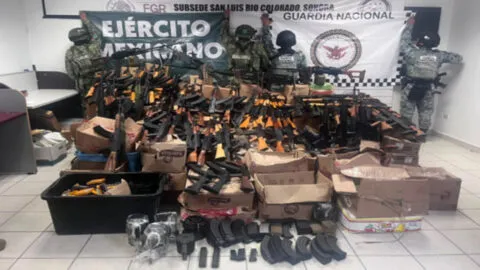 Aseguran arsenal del Cártel del Pacífico en Sonora