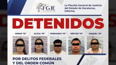 Cae líder delictivo y cinco miembros de una célula criminal que operaba en Zacatecas y Aguascalientes