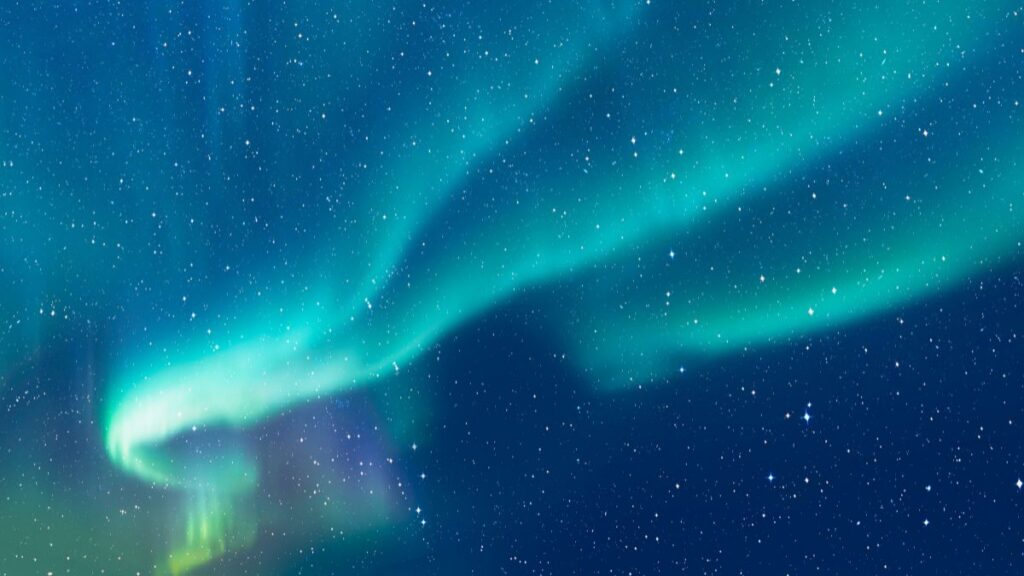 Auroras boreales durante el eclipse lunar.