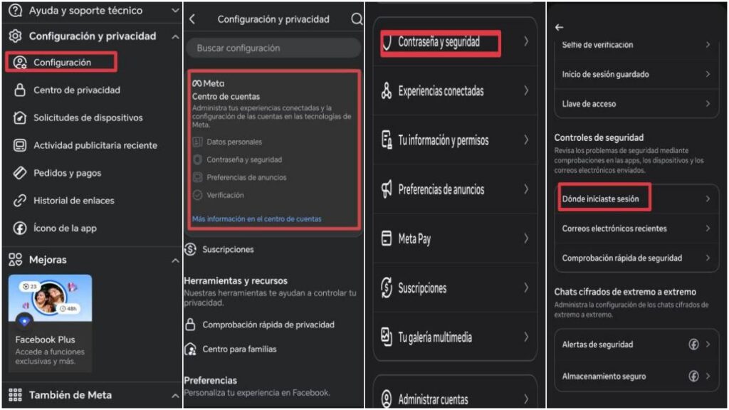 Cerrar cuenta de Facebook en un dispositivo prestado