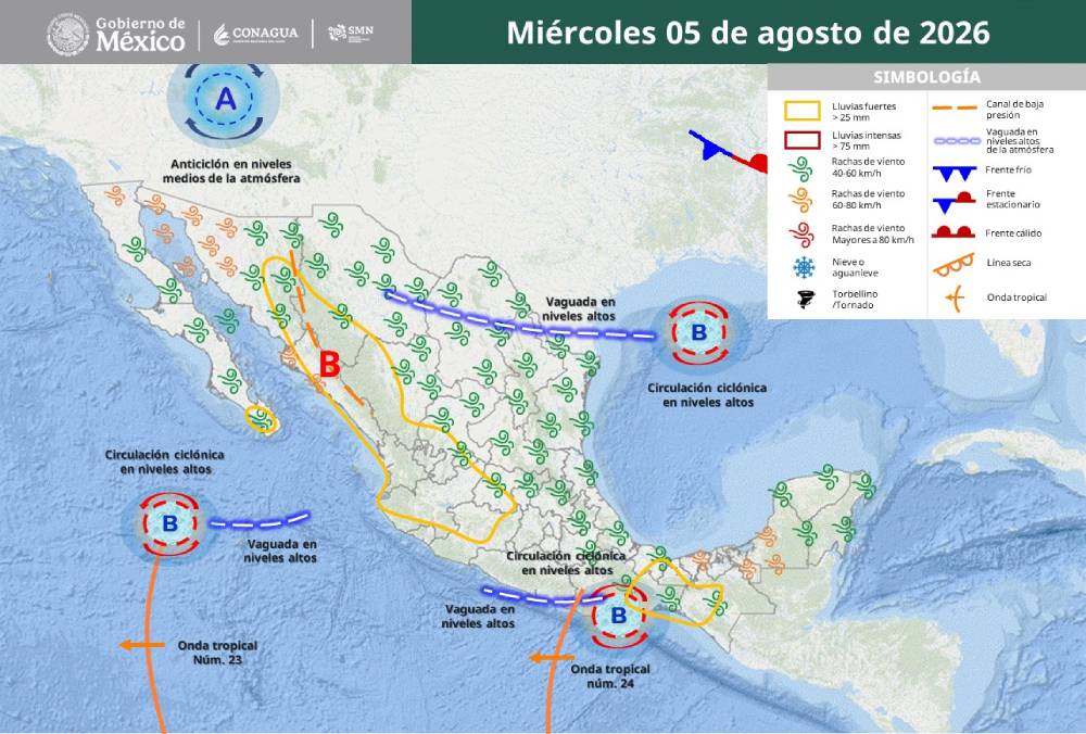 Anticiclón mantendrá calor extremo hasta por cuatro días; temperaturas de más de 45 grados azotarán estos estados
