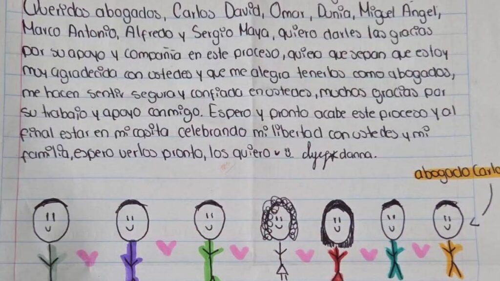 Desde el CEDES, Danna Yanina agradeció a sus abogados por el acompañamiento durante el proceso judicial.