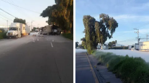 ¡Alerta vial! Fuga de gas tras volcadura de pipa paraliza la Toluca-Tenango