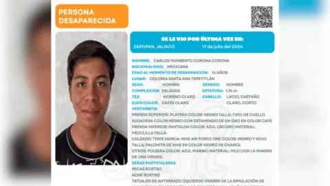 Localizan con vida a Carlos Humberto, menor desaparecido en Jalisco; madre denuncia retención de las autoridades