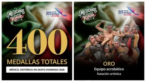 ¡México llega a 400 medallas en Santo Domingo 2026! Oro en natación artística hace historia