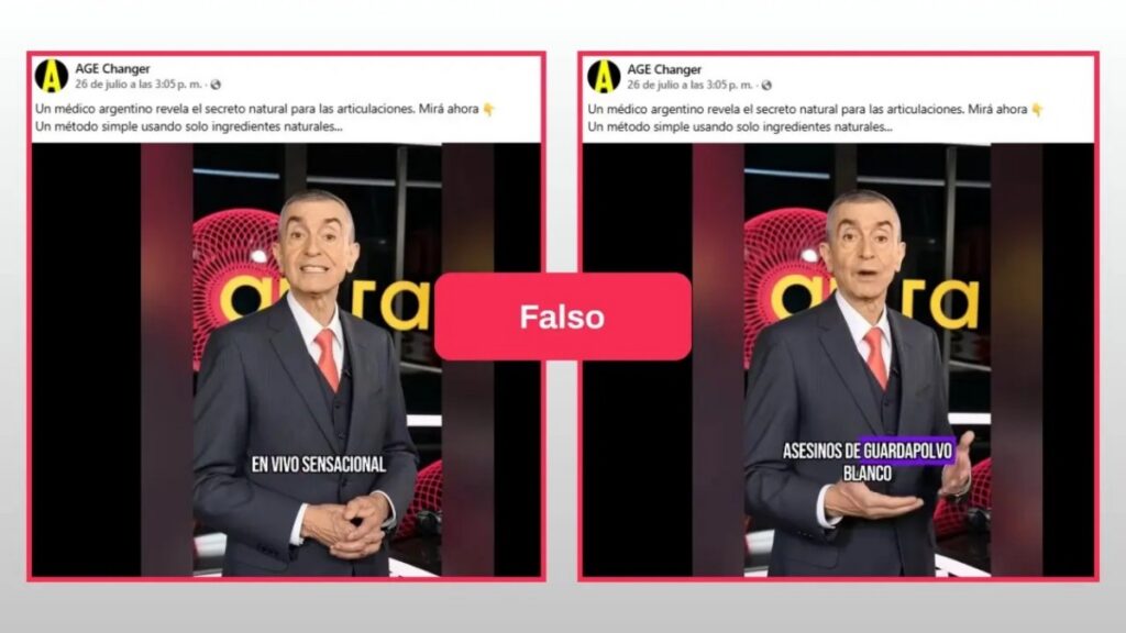 El video toma la imagen del médico argentino Nelson Castro.