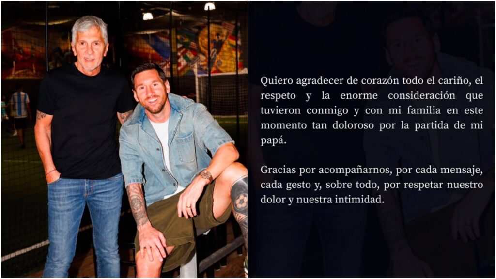 Mensaje de despedida de Lionel Messi a su padre.