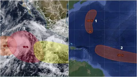 Meteorológico actualiza a 5 las zonas con probabilidad de convertirse en ciclones