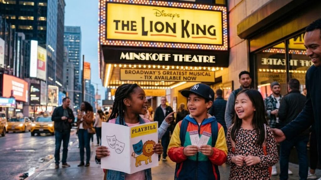 Kids' Night on Broadway es una experiencia gratuita para niños con entradas promocionales para menores de 18 años que asistan acompañados de un adulto.