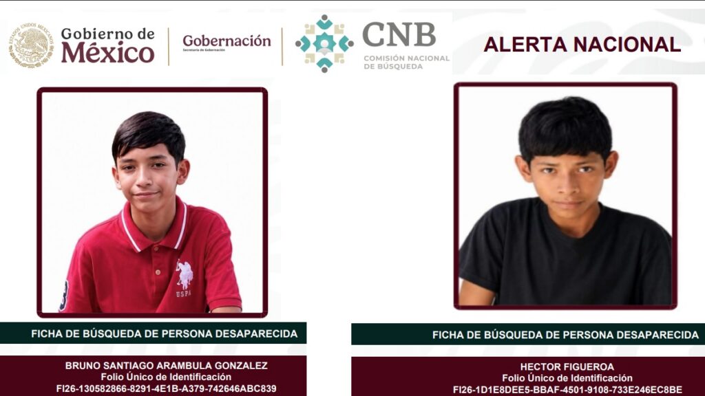 Desaparecen Bruno y Héctor tras presunta oferta laboral en Jalisco. Foto: Rnpdno