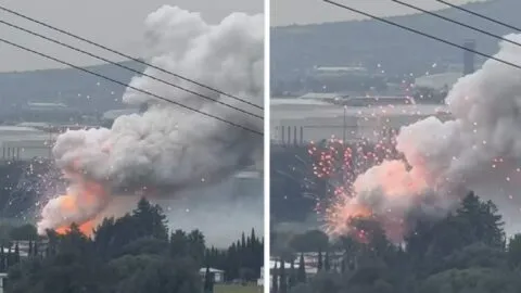 Videos: fuerte explosión de polvorín en Tultepec alerta a vecinos