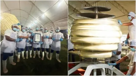 ¡De mil 611 kilos! Pijijiapan logra Récord Guinness con su gigantesca bola de queso de hebra