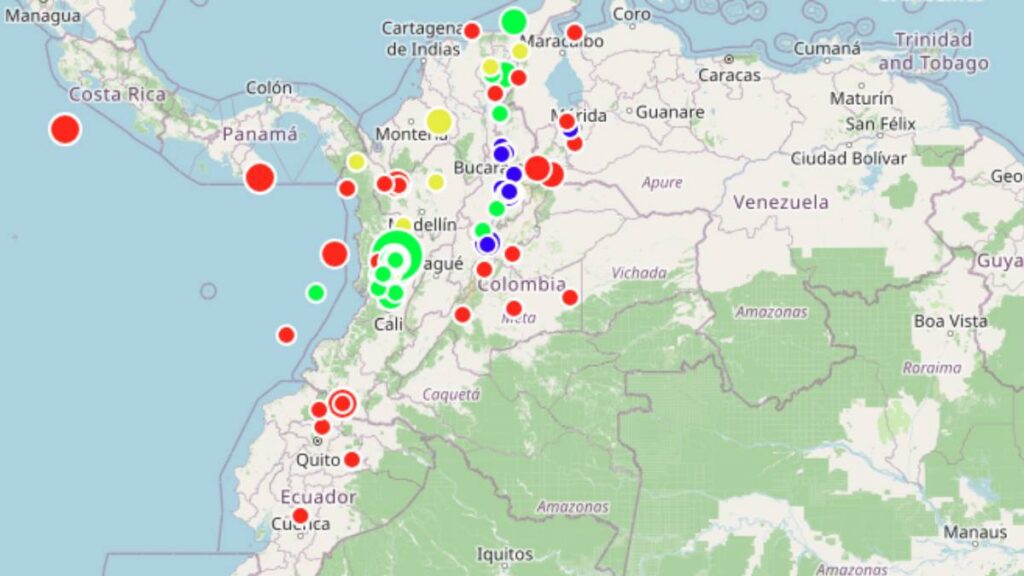 Colombia registra 43 réplicas tras terremoto de 7.4; dos de las más fuertes ocurrieron durante las primeras horas