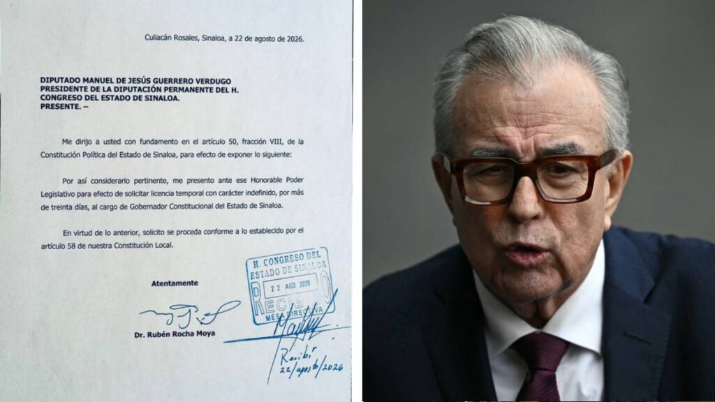 Rubén Rocha Moya solicita licencia indefinida como gobernador de Sinaloa