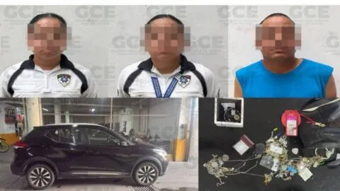 Detienen a 2 policías y un cadete por presunto robo en San Luis Potosí