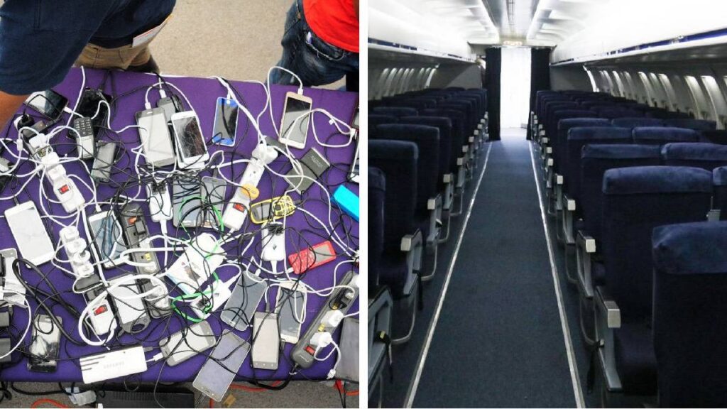 baterías portátiles en aviones