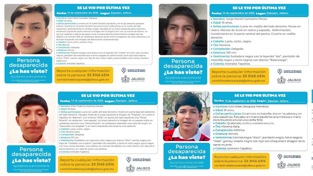 Difunden video del momento en que comando se lleva a 4 jóvenes en Zapopan, Jalisco