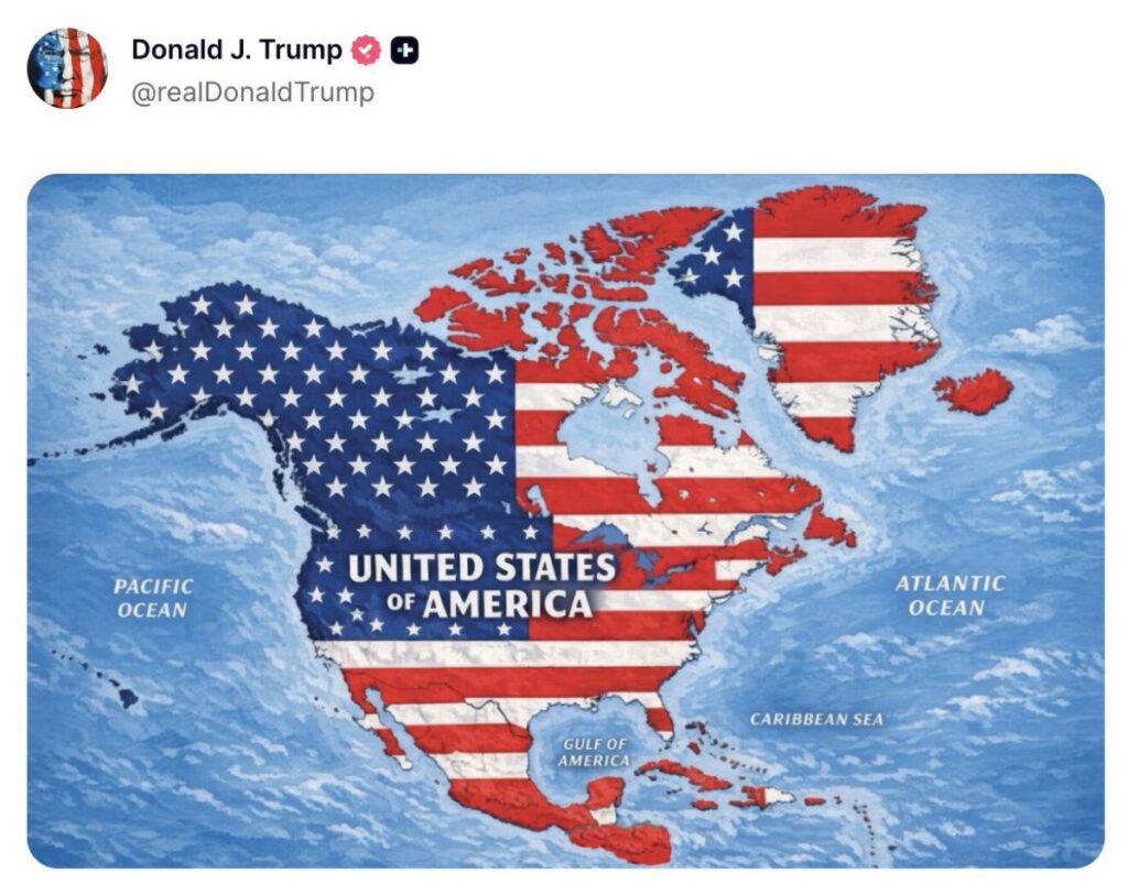 Donald Trump mapa, True Social