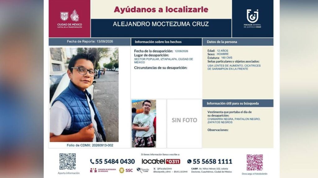 Buscan a Alejandro Moctezuma Cruz.