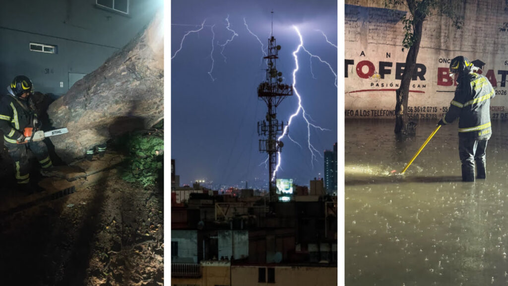 Las lluvias dejaron 16 encharcamientos, 31 árboles caídos, nueve cortocircuitos y un poste caído en CDMX.