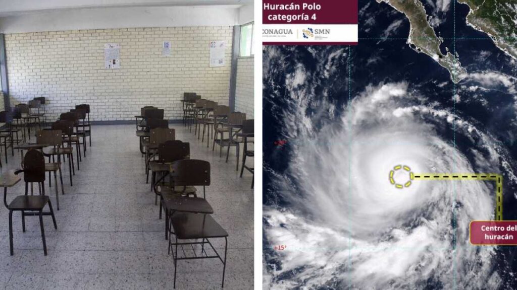 Por huracán Polo, suspenden clases lunes y martes en Baja California Sur