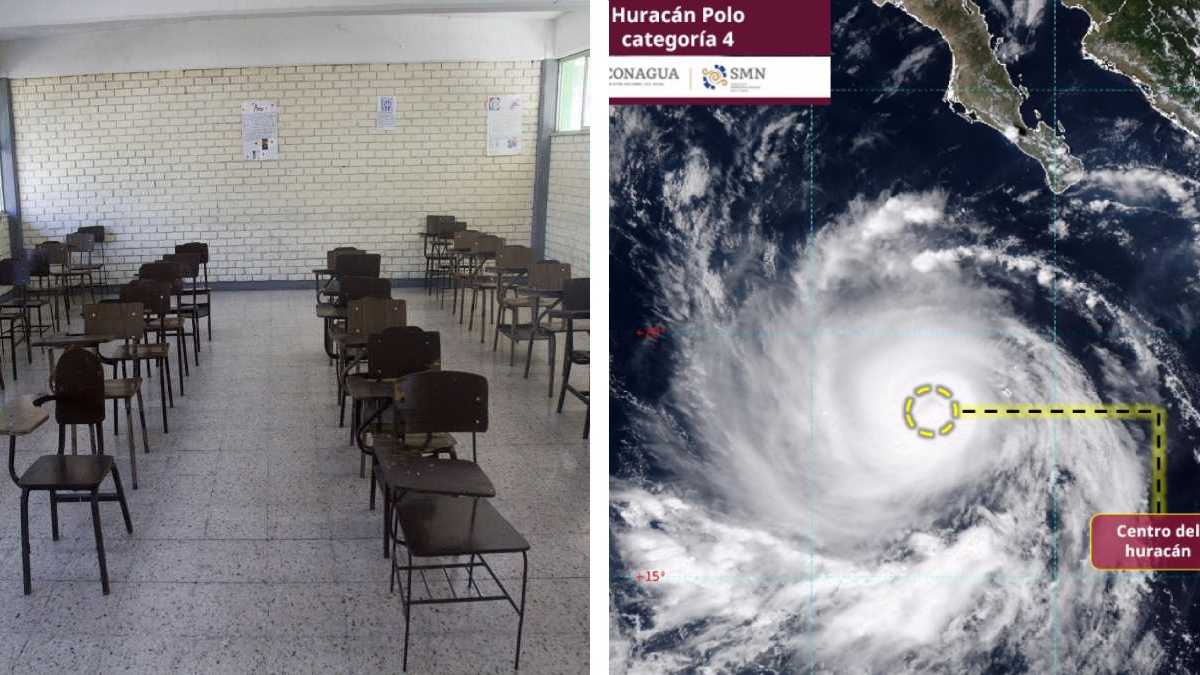 Por huracán Polo, suspenden clases lunes y martes en Baja California Sur
