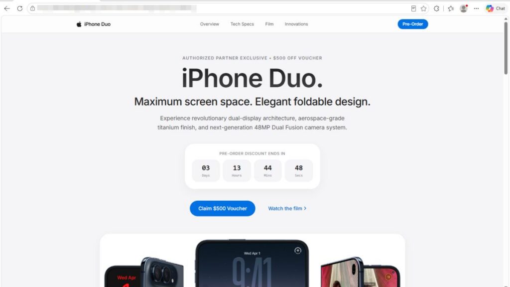 ¡Atención! Circula estafa de preventa del iPhone Duo, con solo dar clic comienza el ataque