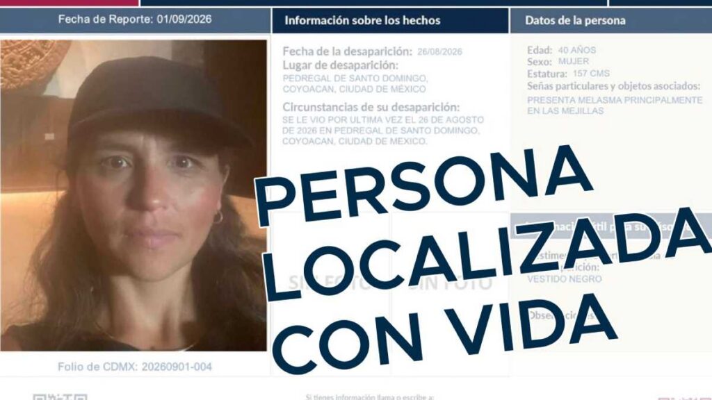 Localizan con vida a Jenny Kalindy Bolívar en CDMX tras activarse la Alerta ANBI